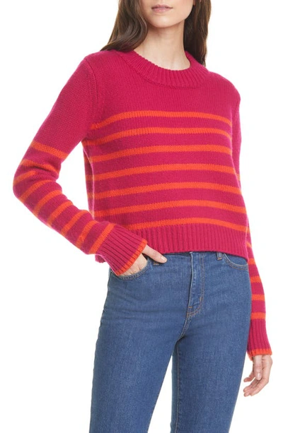 Shop La Ligne Mini Maren Wool & Cashmere Sweater In Berryblood Orange
