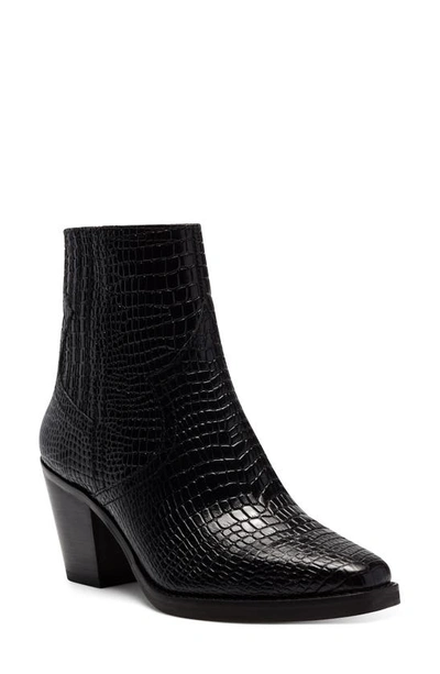 Shop Lucky Brand Jaide Western Bootie In Black Leather