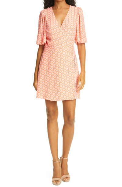 Shop Alice And Olivia Sandra Angel Sleeve Wrap Dress In Stamp English Rose
