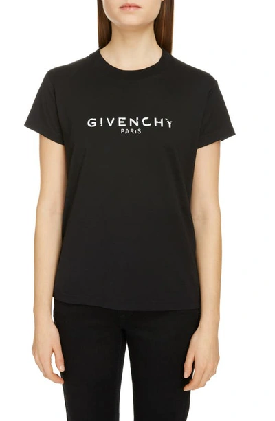 Shop Givenchy Logo Graphic Cotton Tee In Black
