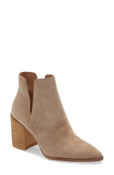 Shop Steve Madden Kaylah Pointed Toe Bootie In Taupe Suede