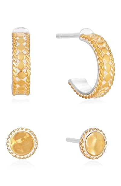 Shop Anna Beck 2-pack Huggie Hoop & Stud Earrings In Gold
