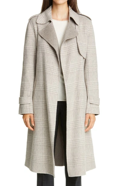 Shop Theory Oaklane Glen Plaid Coat In Grey Multi