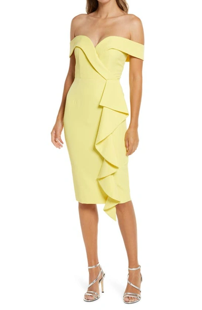 Lavish alice yellow bardot dress cheap