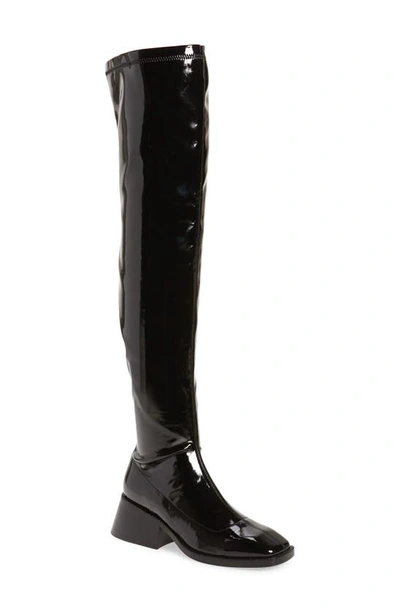 Shop Jeffrey Campbell Patrik Over The Knee Boot In Black Patent