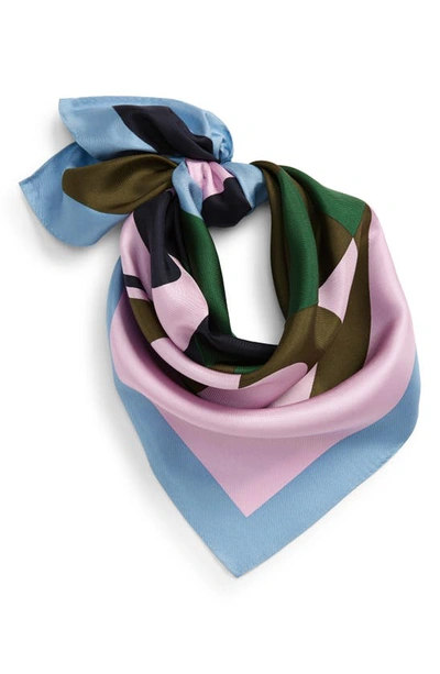 Shop Tory Burch T-logo Colorblock Silk Scarf In Ceramic Pink