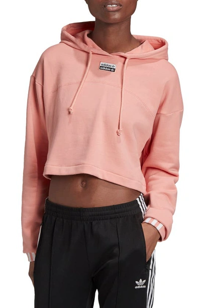 Adidas Originals R.y.v. Cropped French Terry Hoodie In Pink | ModeSens