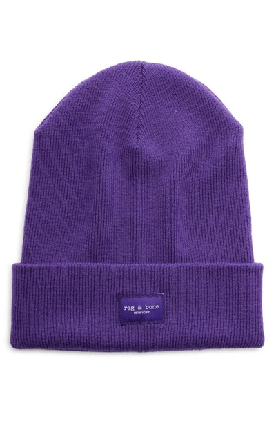 Shop Rag & Bone Addison Merino Wool Beanie In Purple