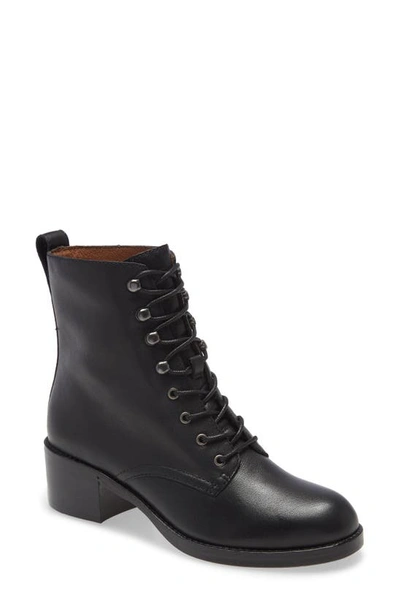 Shop Madewell The Patti Lace-up Boot In True Black