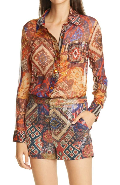 Shop Le Superbe Future Ex-boyfriend Silk Shirt In Tapestry Patchwork