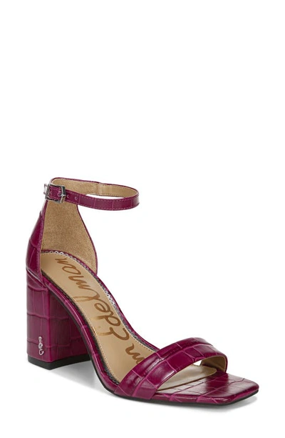 Shop Sam Edelman Daniella Ankle Strap Sandal In Berry Leather