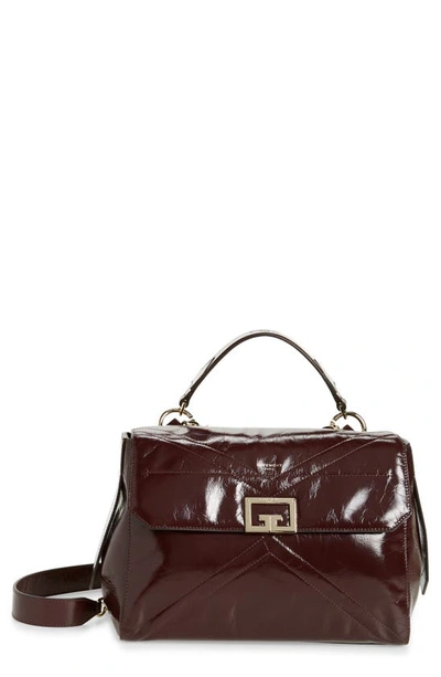 Shop Givenchy Medium Id Aged Leather Top Handle Bag In Aubergine