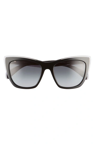Shop Rag & Bone 53mm Gradient Cat Eye Sunglasses In Black Grey/ Dark Grey Gradient