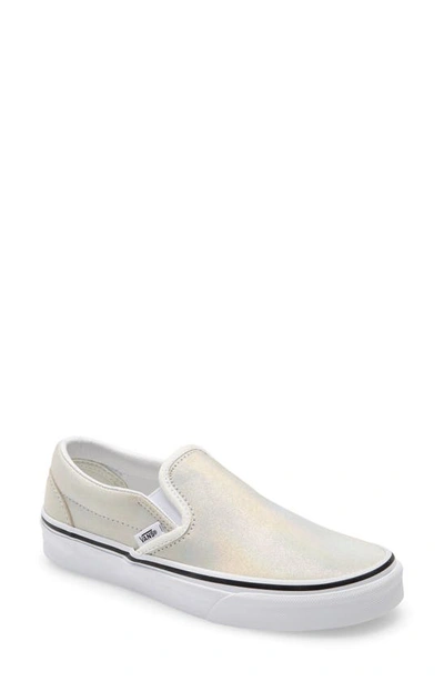 Vans Ua Classic Slip-on Iridescent Suede Sneakers In White In Prism  Metallic/ Blanc De Blanc | ModeSens