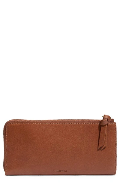 Shop Madewell The Continental Zip Wallet In English Saddle