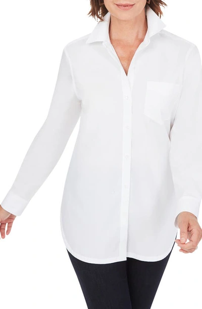 Foxcroft Non-iron Boyfriend Button-up Shirt In White