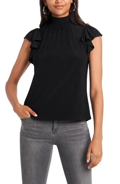 Shop 1.state Ruffle Sleeve Knit Top In Rich Black