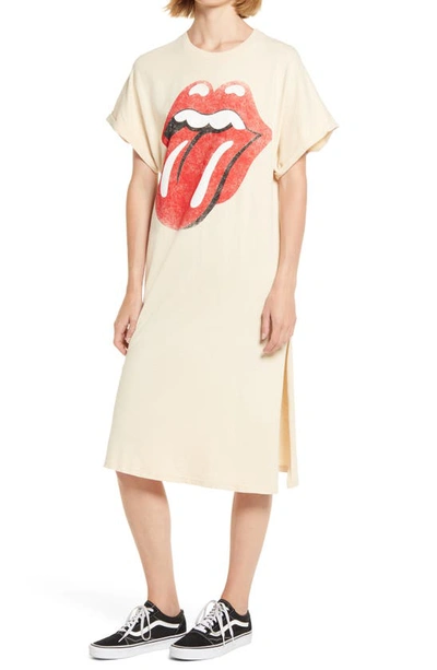 Shop Daydreamer Rolling Stones '89 T-shirt Dress In Wood Ash