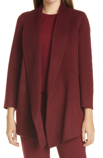 Shop Theory Clairene Luxe Shawl Collar Coat In Currant