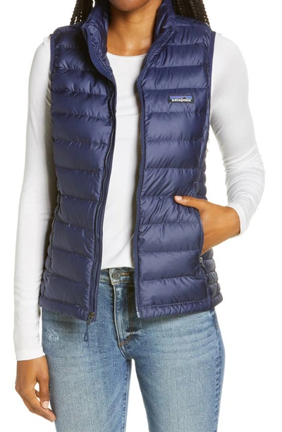 Shop Patagonia Down Vest In Classic Navy