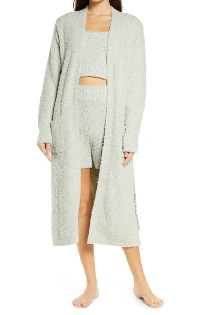 Shop Skims Cozy Knit Bouclé Robe In Aqua