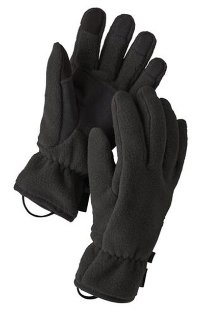 Shop Patagonia Synchilla Recycled Fleece Gloves In Black
