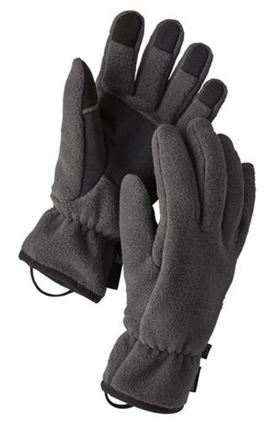 Shop Patagonia Synchilla Recycled Fleece Gloves In Forge Grey