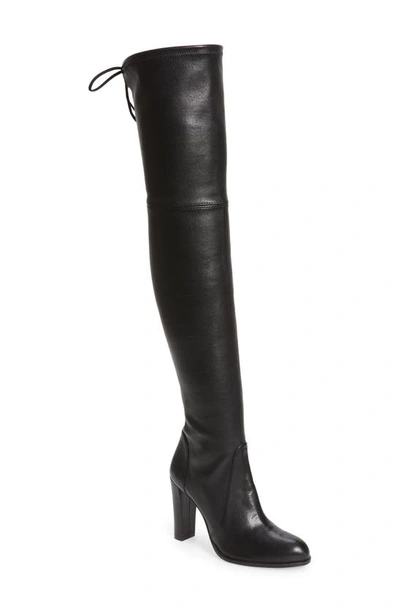 Shop Stuart Weitzman Highland Over The Knee Boot In Black Leather