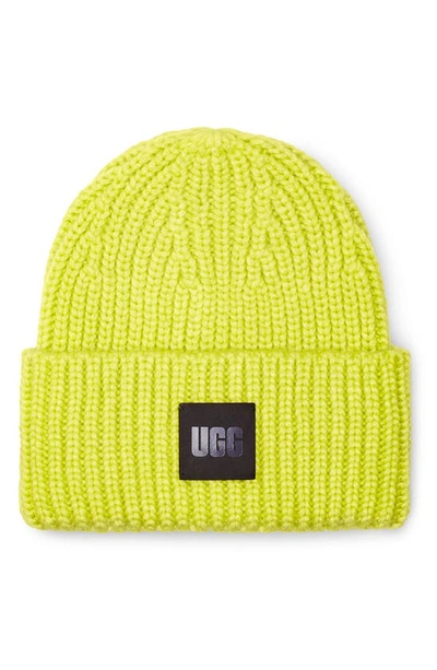 Shop Ugg Chunky Ribbed Beanie In Sulfur