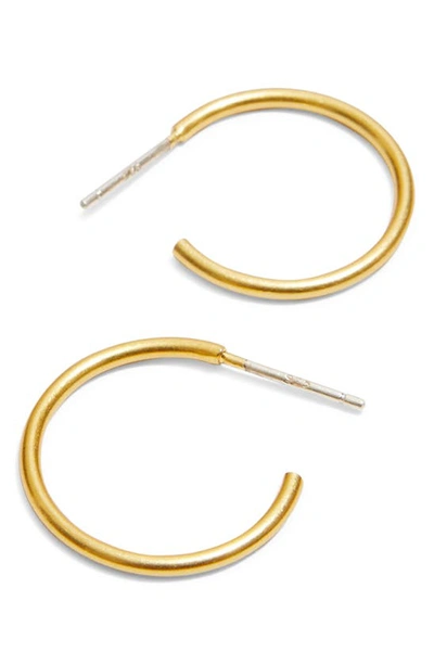 Shop Madewell Small Hoop Earrings In Vintage Gold