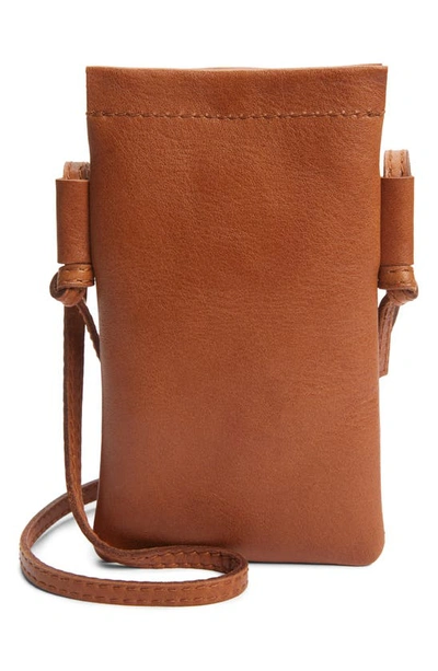 Madewell The Leather Smartphone Crossbody Bag Rustic Twig Brown Luxe Leather  New