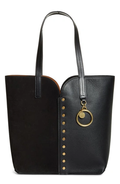 Shop See By Chloé Gaia Leather Tote In Black