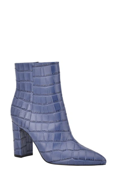 Shop Marc Fisher Ltd Ulani Pointy Toe Bootie In Dark Blue Leather
