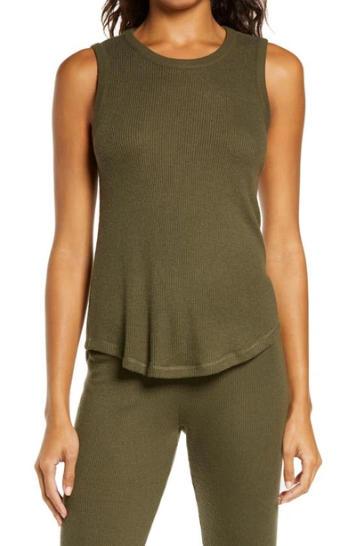 Shop Pj Salvage Ribbed Lounge Tank In Olive
