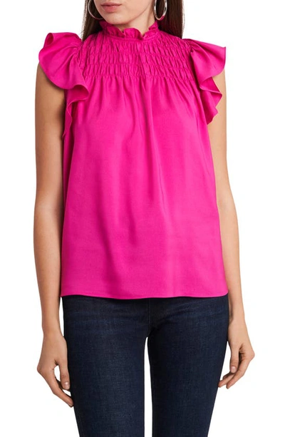 Shop 1.state Smocked Ruffle Sleeve Top In Party Pink
