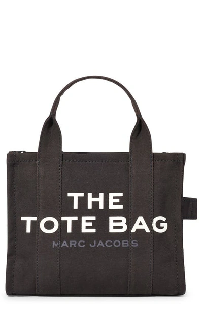 Marc Jacobs Black Canvas Mini The Tote Bag Handbag In Black