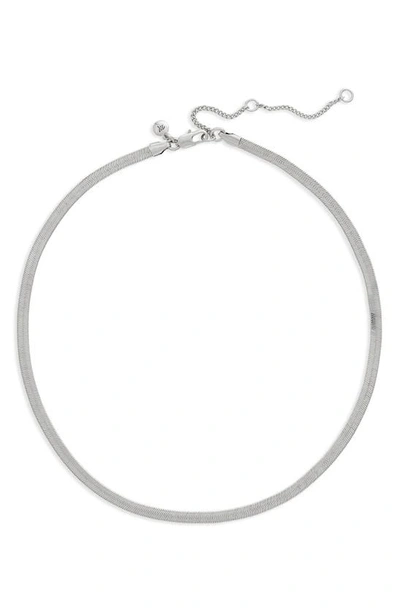 Shop Madewell Herringbone Chain Necklace In Light Silver Ox