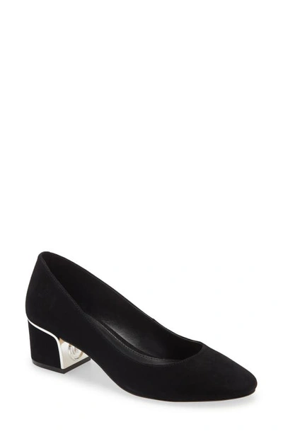 Shop Michael Michael Kors Lana Suede Pump In Black Suede