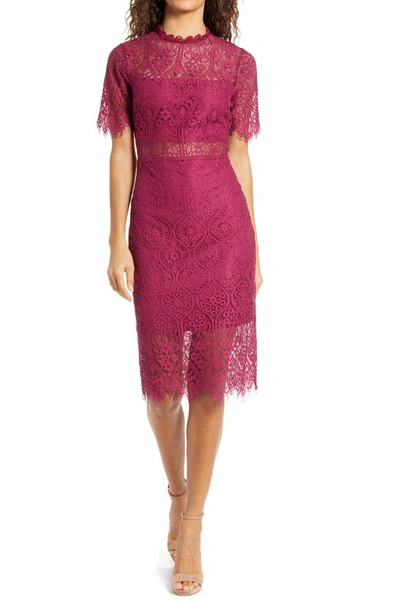 Shop Lulus Remarkable Lace Cocktail Dress In Burgundy