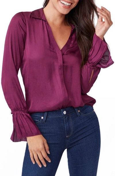 Shop Paige Abriana Shirt In Grape Wine