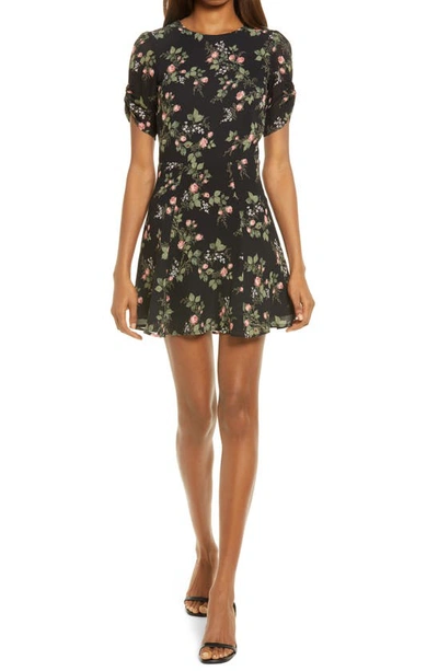 Shop Reformation Gracie Ruched Sleeve Minidress In Nicole