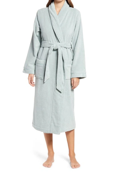 Shop Nordstrom Hydro Cotton Terry Robe In Teal Mist