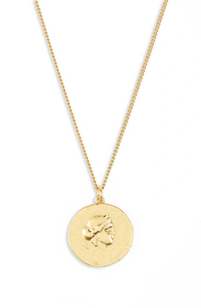 Shop Madewell Ancient Coin Necklace In Vintage Gold