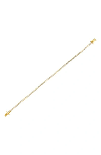 Shop Adinas Jewels Cubic Zirconia Tennis Anklet In Gold
