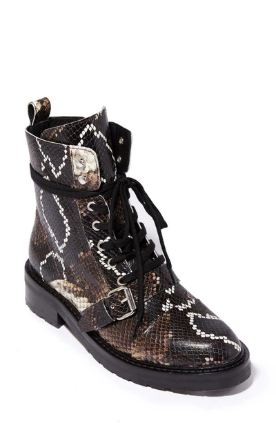 Shop Allsaints Donita Combat Boot In Multi Snake Print Leather