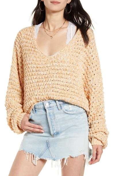 Shop Free People Coconut V-neck Sweater In Sandy Combo