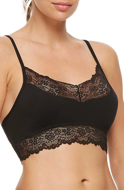 Shop Montelle Intimates Lace Trim Bralette In Black