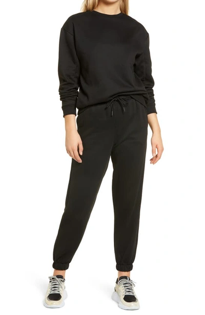 Shop Topshop Sweatshirt & Joggers In Black
