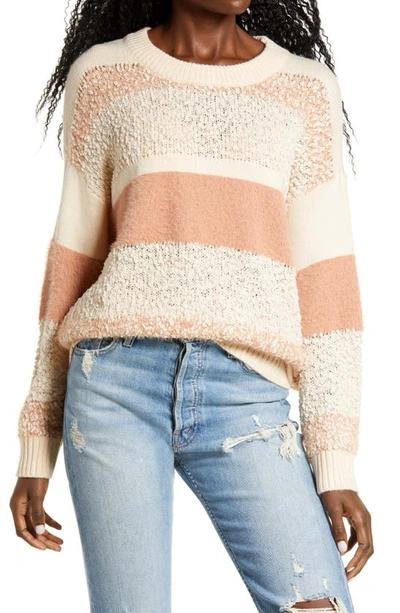 Shop All In Favor Stripe Multi Knit Sweater In Apricot-cream