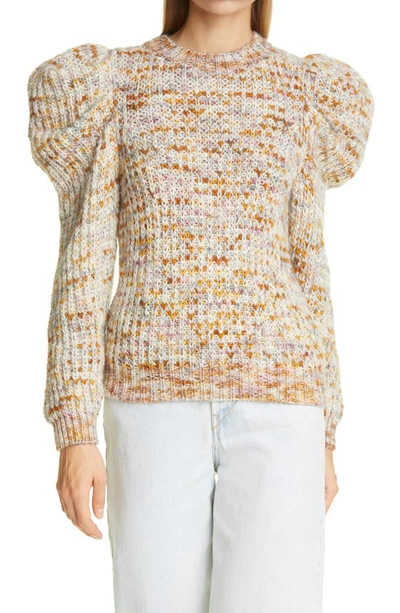 Shop Ulla Johnson Rosina Puff Sleeve Wool Sweater In Fawn